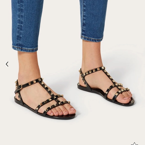 NEW Valentino ROCKSTUD FLAT RUBBER SANDAL - Picture 3 of 12